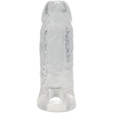 Doc Johnson Titanmen Cock Sleeve with Ball Strap — 5.25 in Clear - DJ3400-26-CD