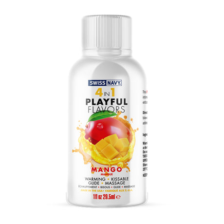 M.D. Science Lab Swiss Navy 4-in-1 Mango Flavored Lubricant — 1 oz - MD-SN4N1FMG1