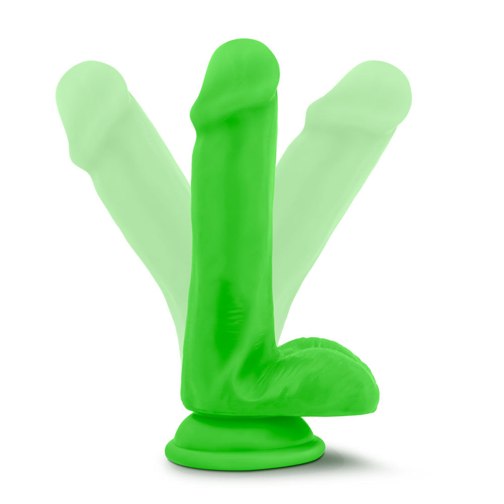 Neo - 6 Inch Dual Density Cock with Balls - Neon Green by Blush