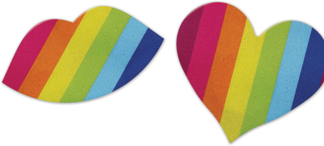Hott Products Nipplicious Rainbow Nipple Pasties — Hearts & Lips (2 Pairs) - HTP3338