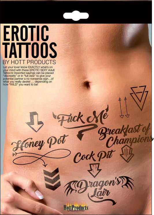 Hott Products Erotic Tattoos — Assorted Pack - HTP3206