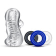 Blush Quickie Jerk Off Kit — Clear Stroker & Donut Rings - BL-50139