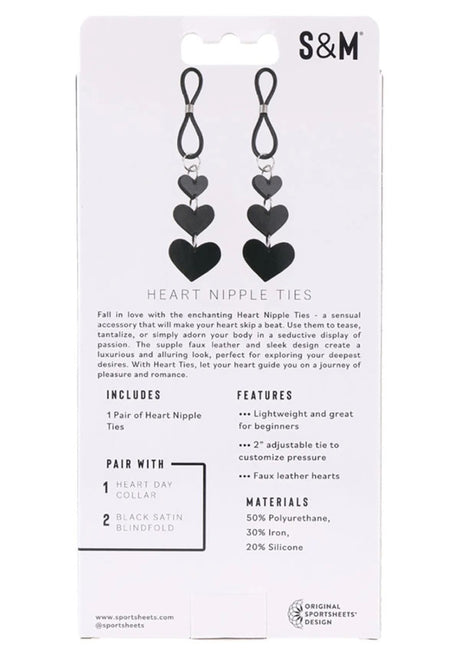 Heart Nipple Ties - Black