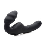 Slim Rider Ribbed Vibrating Silicone Strapless Strap-On by XR Brands