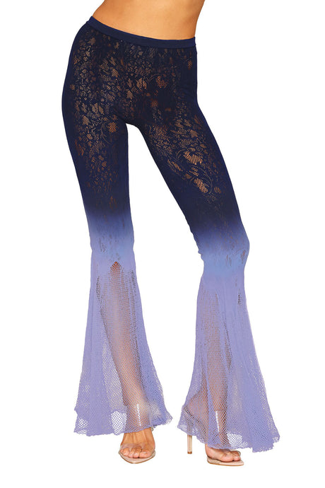Dreamgirl Flair Leg Pantyhose — One Size, Denim/Hydrangea - DG-0500DNHYDOS
