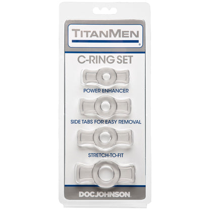 Titanmen Tools Cock Ring Set - Clear by Doc Johnson