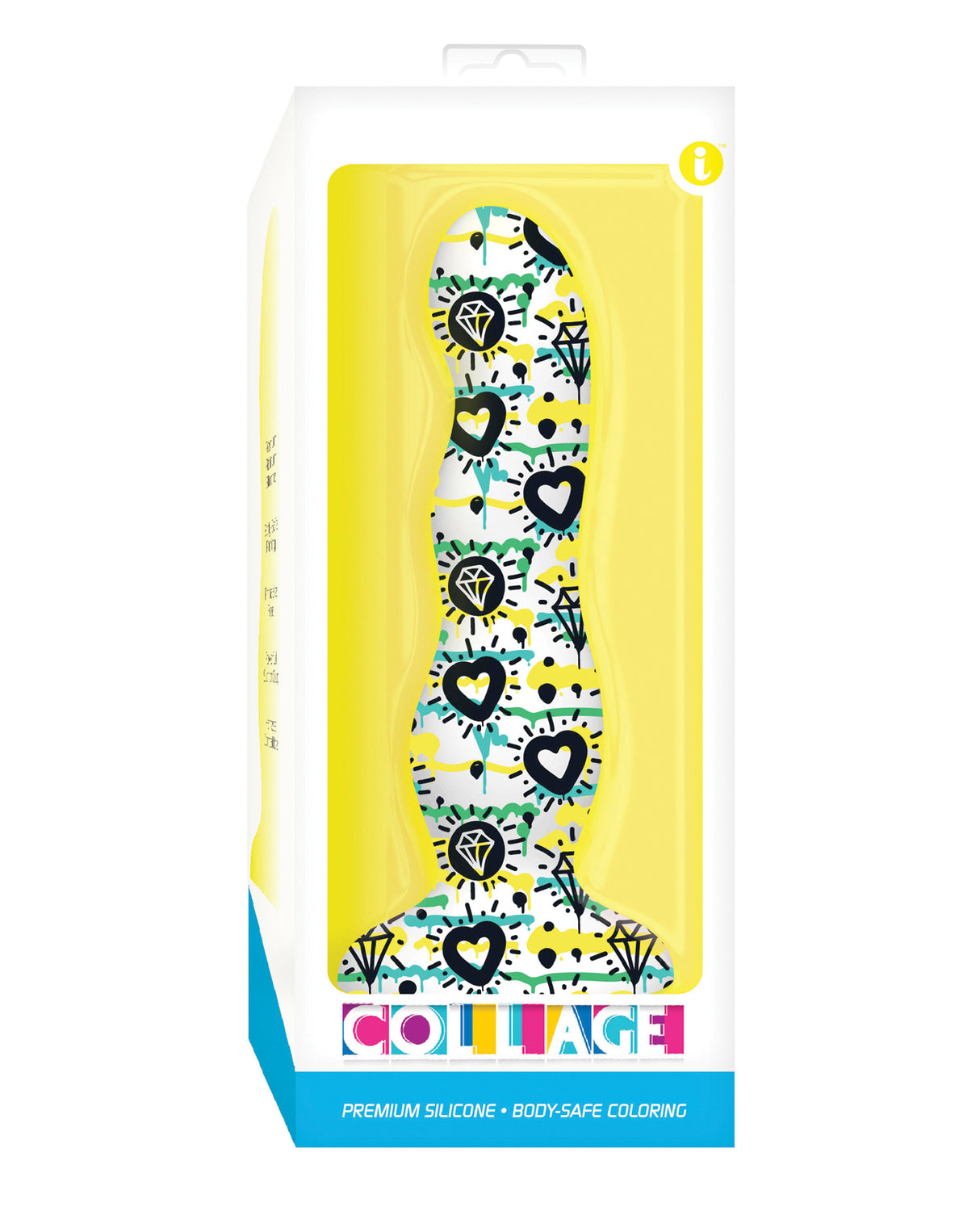 Collage Diamonds & Hearts Curvy Silicone Dildo by Collage