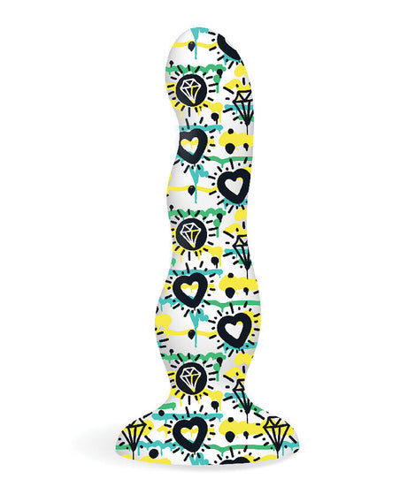 Collage Diamonds & Hearts Curvy Silicone Dildo by Collage