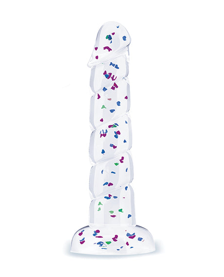 Glittergasm 7.5" Swirls Dildo - Blue/Purple/Violet by Macaroon