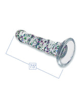 Glittergasm 7.5" Swirls Dildo - Blue/Purple/Violet by Macaroon