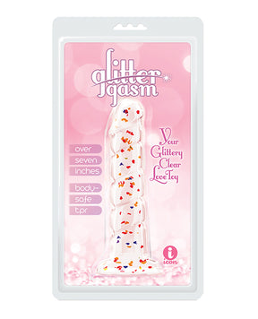Glittergasm 7.5" Swirls Dildo - Red/Gold/Orange by Macaroon