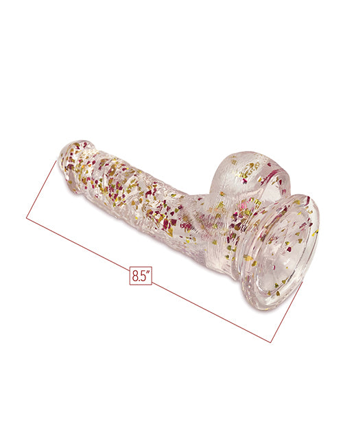 Glittergasm 8.5" Ballsy Dildo - Red/Gold/Orange by Glittergasm