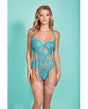 Riley Eyelash Lace Teddy w/Side Cutouts Teal XL by Glitter
