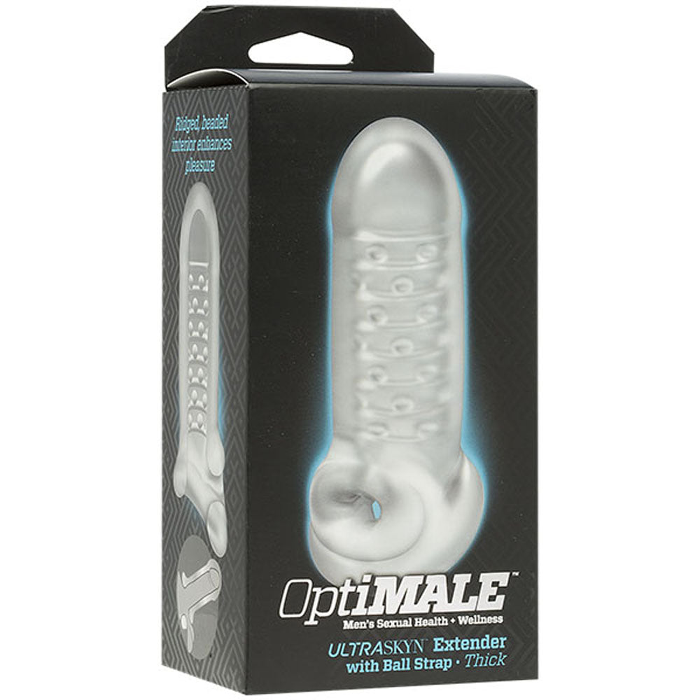 Doc Johnson OptiMALE Thick Extender with Ball Strap — Frost - DJ0690-43-BX