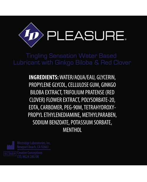 ID Pleasure Water-Based Tingling Lubricant — 12 ml Tube