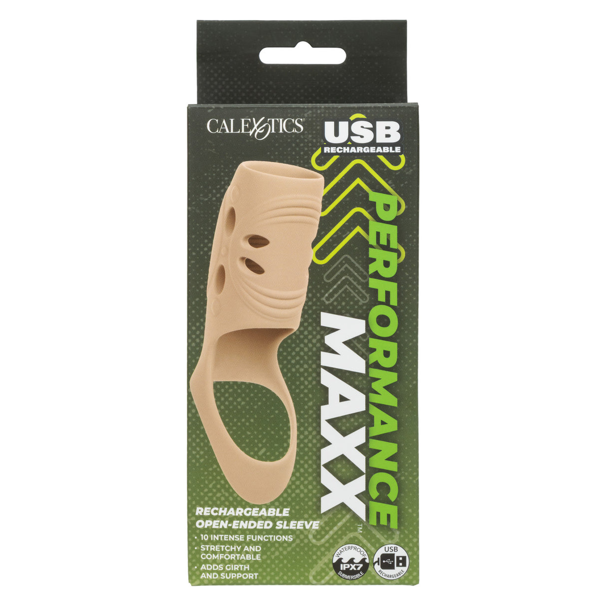 CalExotics Performance Maxx Rechargeable Open-Ended Sleeve, Ivory - SE1633703