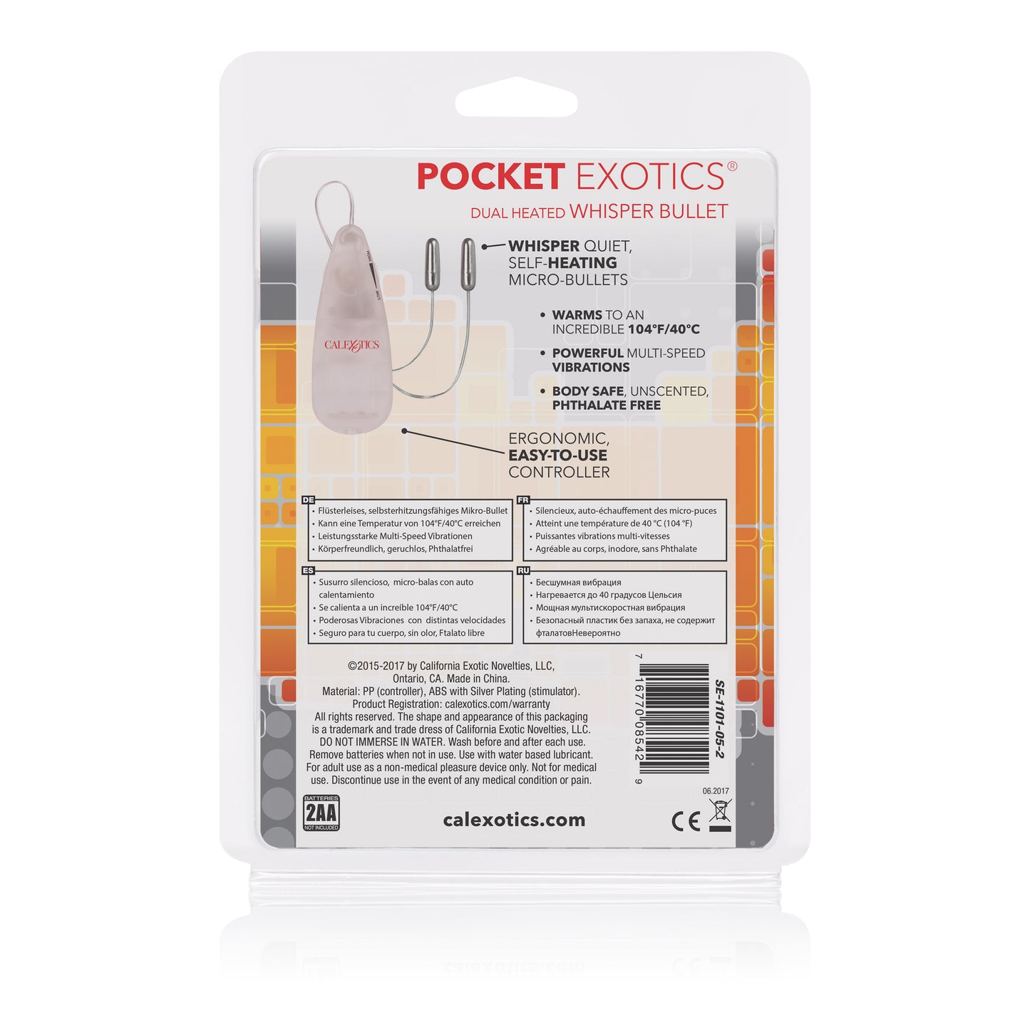 Pocket Exotics Dual Heated Whisper Bullets - Clear by CalExotics
