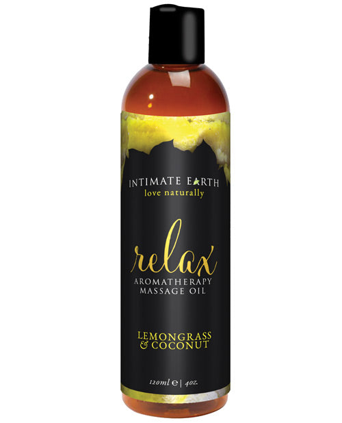 Intimate Earth Relaxing Massage Oil - 120 ml Coconut & Lemongrass by Intimate Earth