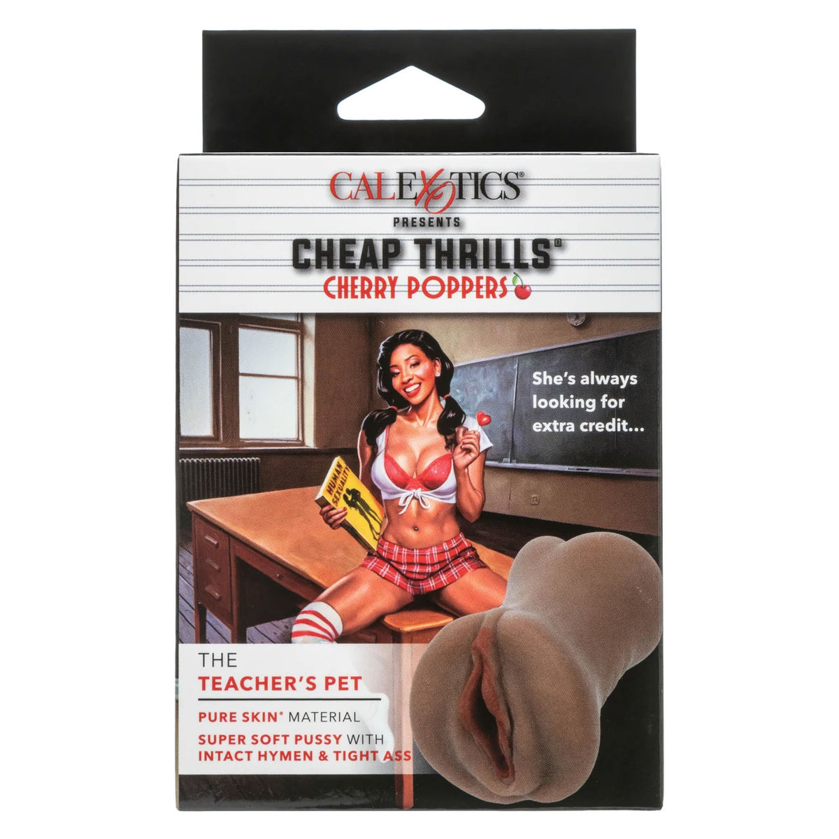 CalExotics Cherry Poppers The Teacher's Pet Masturbator — Brown, 4.25 x 2.5 in - SE0882993