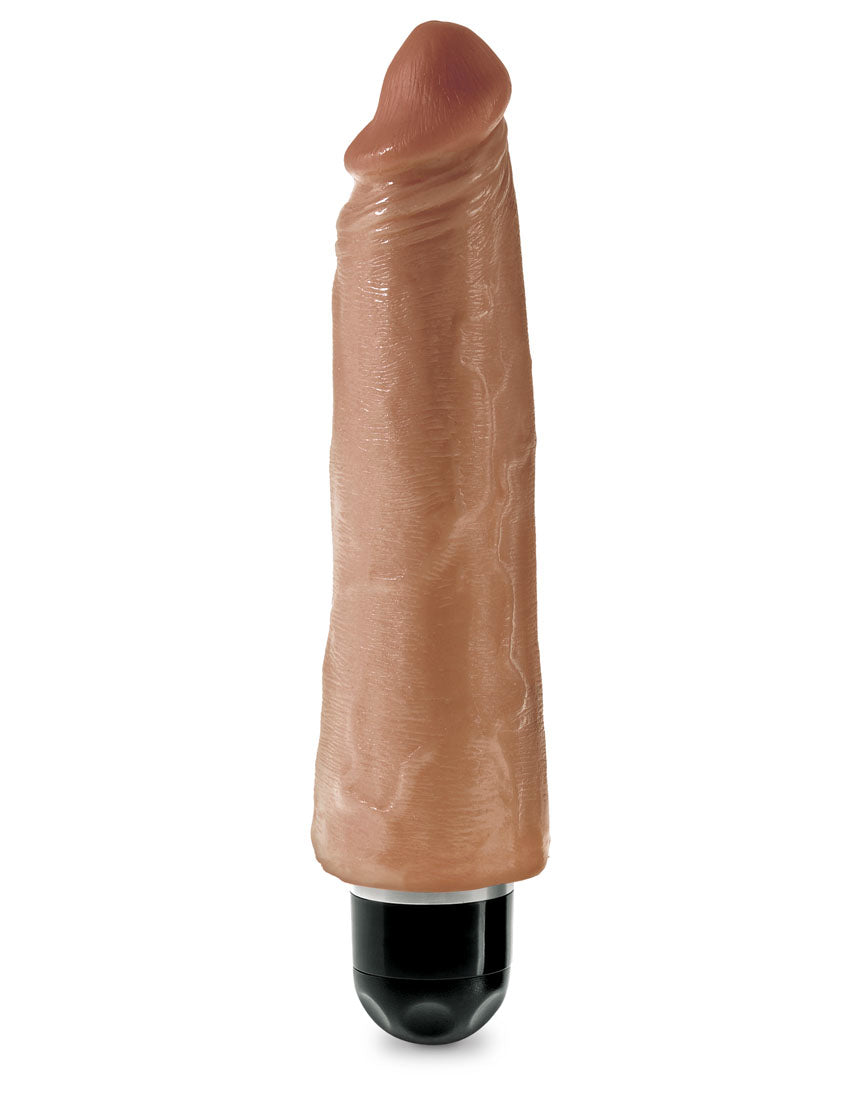 King Cock 8 Inch Vibrating Stiffy - Tan by Pipedream