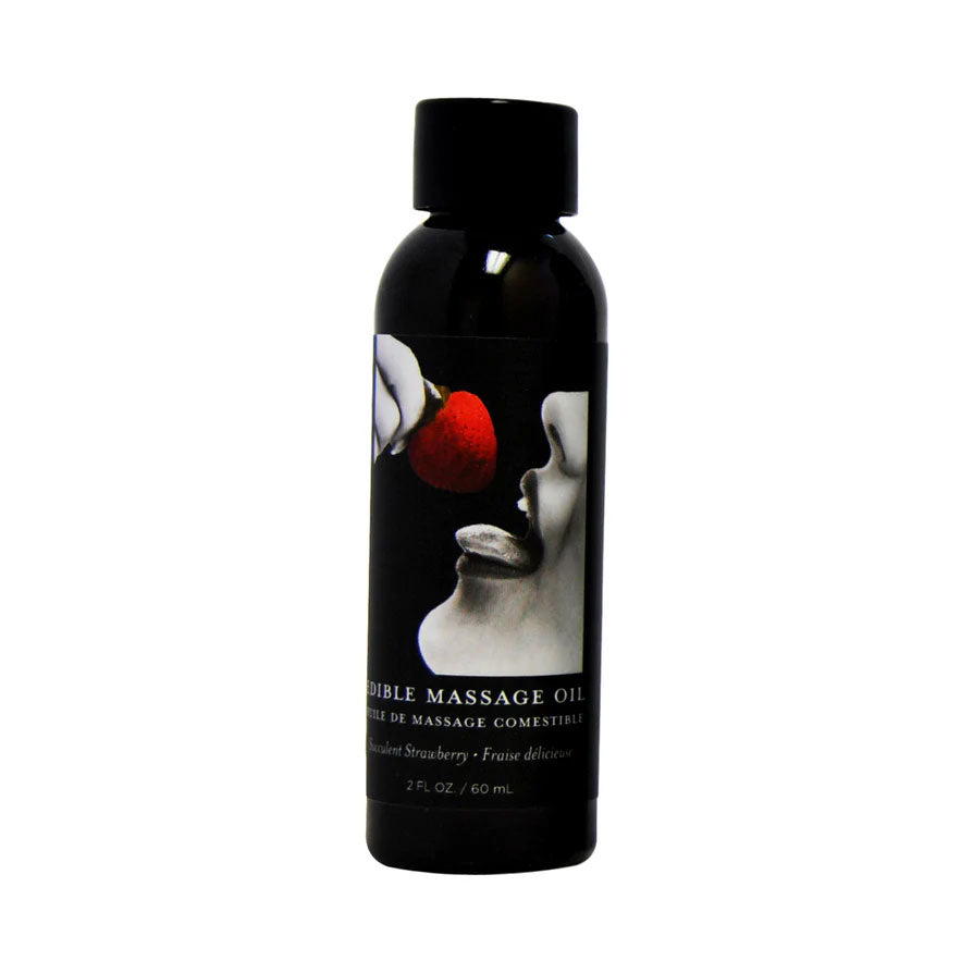 Earthly Body Edible Massage Oil Gift Set, 3 x 2 fl oz — Strawberry, Watermelon, Vanilla - EB-MSEG003