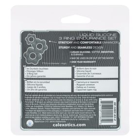CalExotics Alpha Liquid Silicone 3-Ring Endurance Set — Grey, 1 in - SE1492632