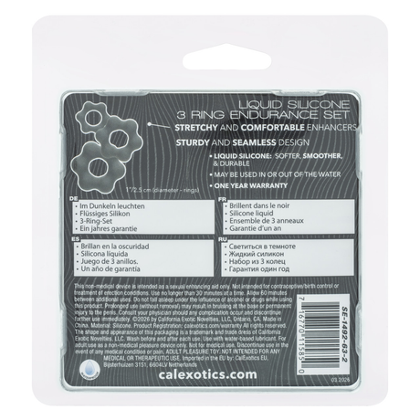 CalExotics Alpha Liquid Silicone 3-Ring Endurance Set — Grey, 1 in - SE1492632