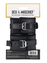 Sportsheets Shadow Handcuffs — Black Faux Leather Cuffs - SS10300