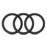 Blush Performance Pure Silicone Cock Rings — 3 Pack, Large, Black - BL-72815