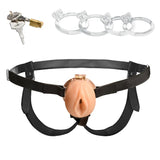 XR Brands Pussy Chastity Cage, Phthalate-Free TPE (Light) - MS-AH712-LIGHT