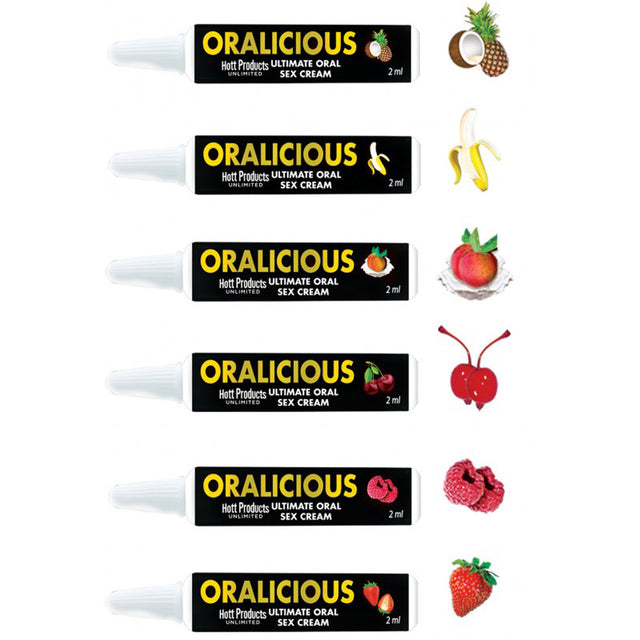 Hott Products Oralicious Flavored Oral Cream Display — 144×2ml Tubes - HTP3350-D