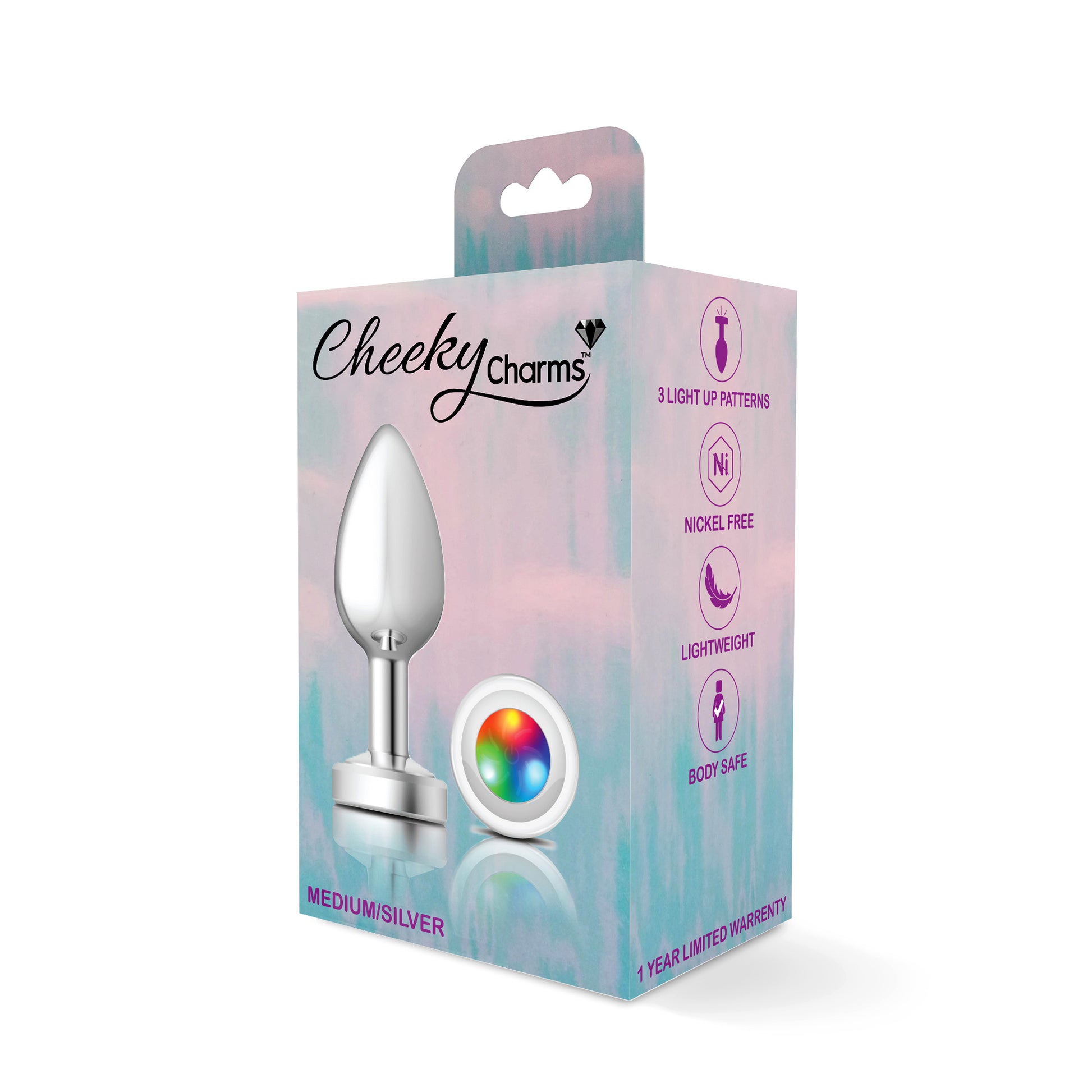 Light Up Silver Metal Plug - Medium by Viben