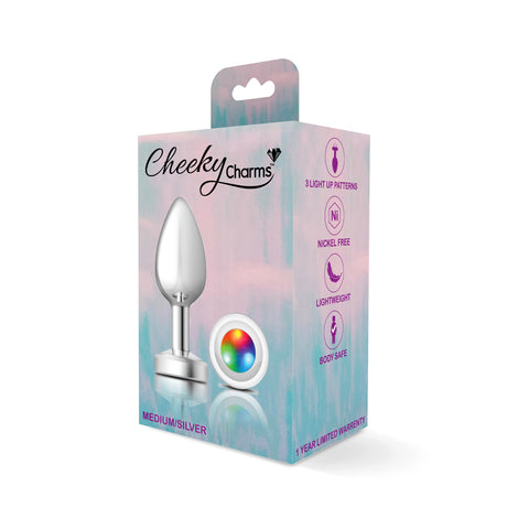 Viben Light-Up Silver Metal Anal Plug — Medium - VB-CC9139