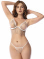Mapale Two-Piece Open-Cup Lingerie Set — Small/Medium, White - GE-2811WHSM