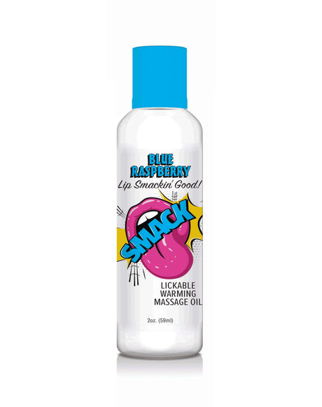 Little Genie Smack Warming Lickable Massage Oil — Blue Raspberry, 2 oz - LG-BT405