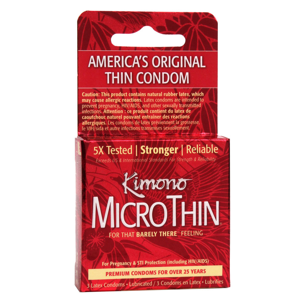 Paradise Marketing Kimono MicroThin Ultra Thin Condoms — 3-Pack - KM05003