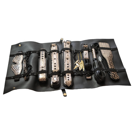Nasstoys Traveler 10-Piece Restraint & Bondage Travel Kit — Black/Rose Gold - NW2996