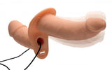 Power Pegger Silicone Vibrating Double Dildo With Harness - Flesh by XR Brands