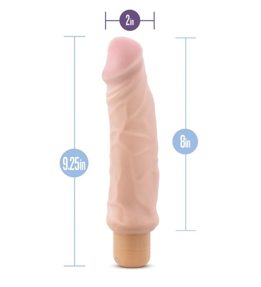 X5 Plus - Hard on Vibrating 9 Inch Dildo - Natural by Blush
