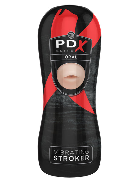 Pipedream PDX Elite Oral Vibrating Stroker — 6.5 in - PDRD523
