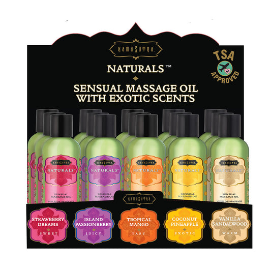 Kama Sutra Naturals Massage Oil 15-Pack (5 Scents, 2 fl oz each) - KS12102