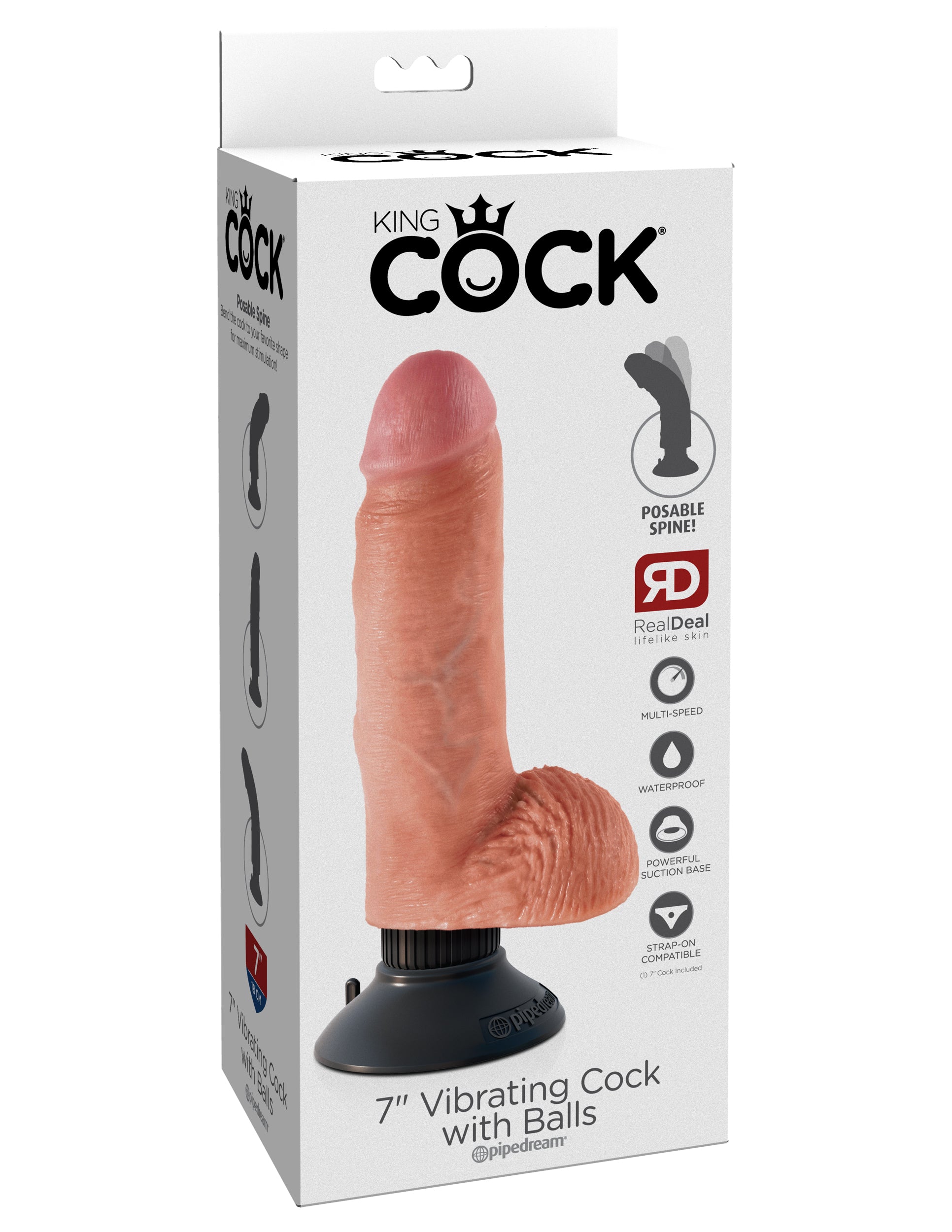 King Cock 7-Inch Vibrating Cock With Balls - Flesh by Pipedream
