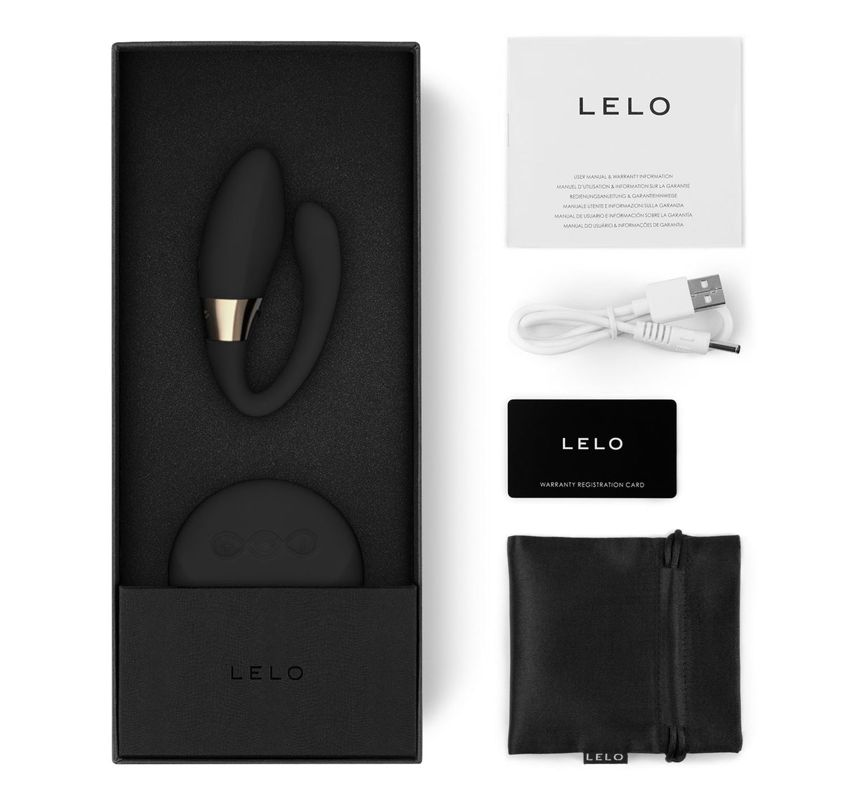 Lelo Tiani Duo Couples Vibrator — USB Rechargeable, Black - LELO-8403