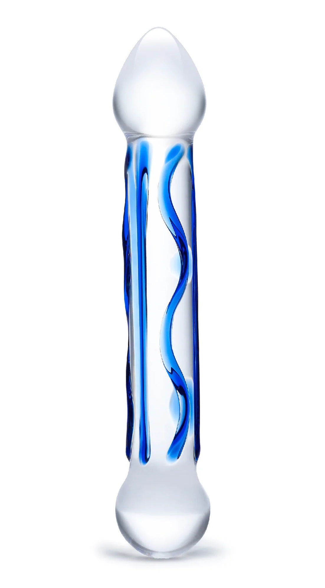 6.5 Inch Full Tip Textured Glass Dildo by Electric Novelties