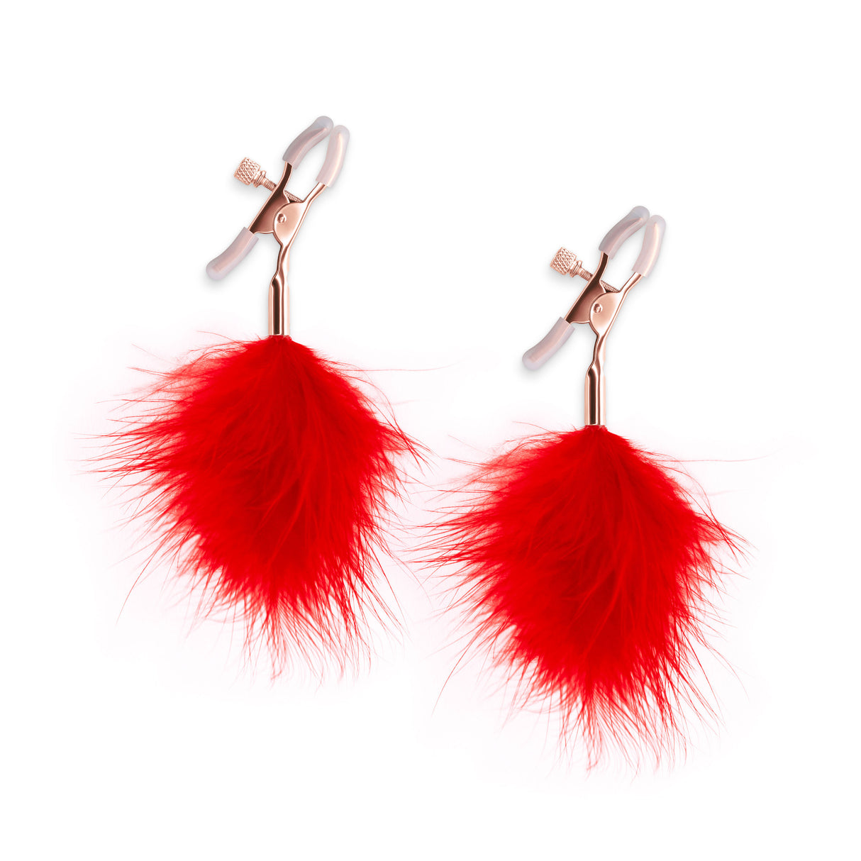 nsnovelties Bound Adjustable Nipple Clamps — Red, Nickel-Free Metal with Silicone Tips - NSN-1302-36