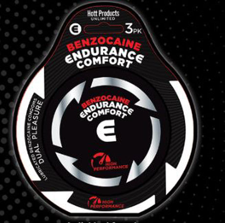 Hott Products Endurance Comfort Benzocaine Condoms — 3 Pack - HTP3468
