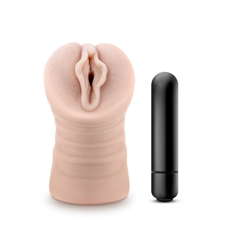 Blush Destini Vibrating Stroker — Beige, X5 Plus 5.25 in - BL-73403