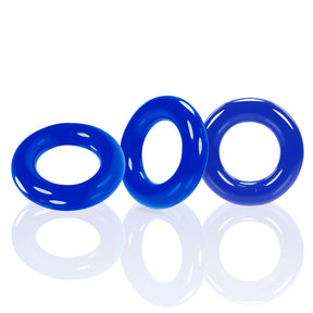 Oxballs Willy Rings 3-Pack Cockrings — Police Blue - OX-3047-PLC