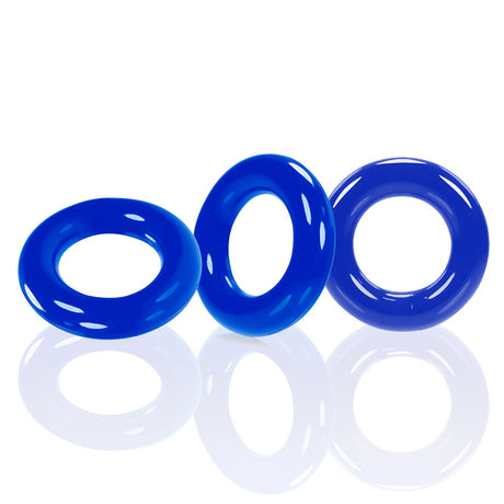 Oxballs Willy Rings 3-Pack Cockrings — Police Blue - OX-3047-PLC