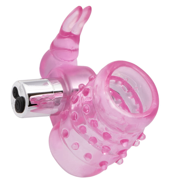 CalExotics Stretchy Vibrating Bunny Enhancer, Pink (Rechargeable) - SE1739042